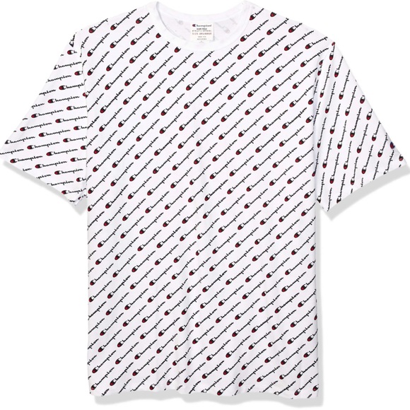 NWT Champion Diagonal Script Tee - White - Picture 1 of 4
